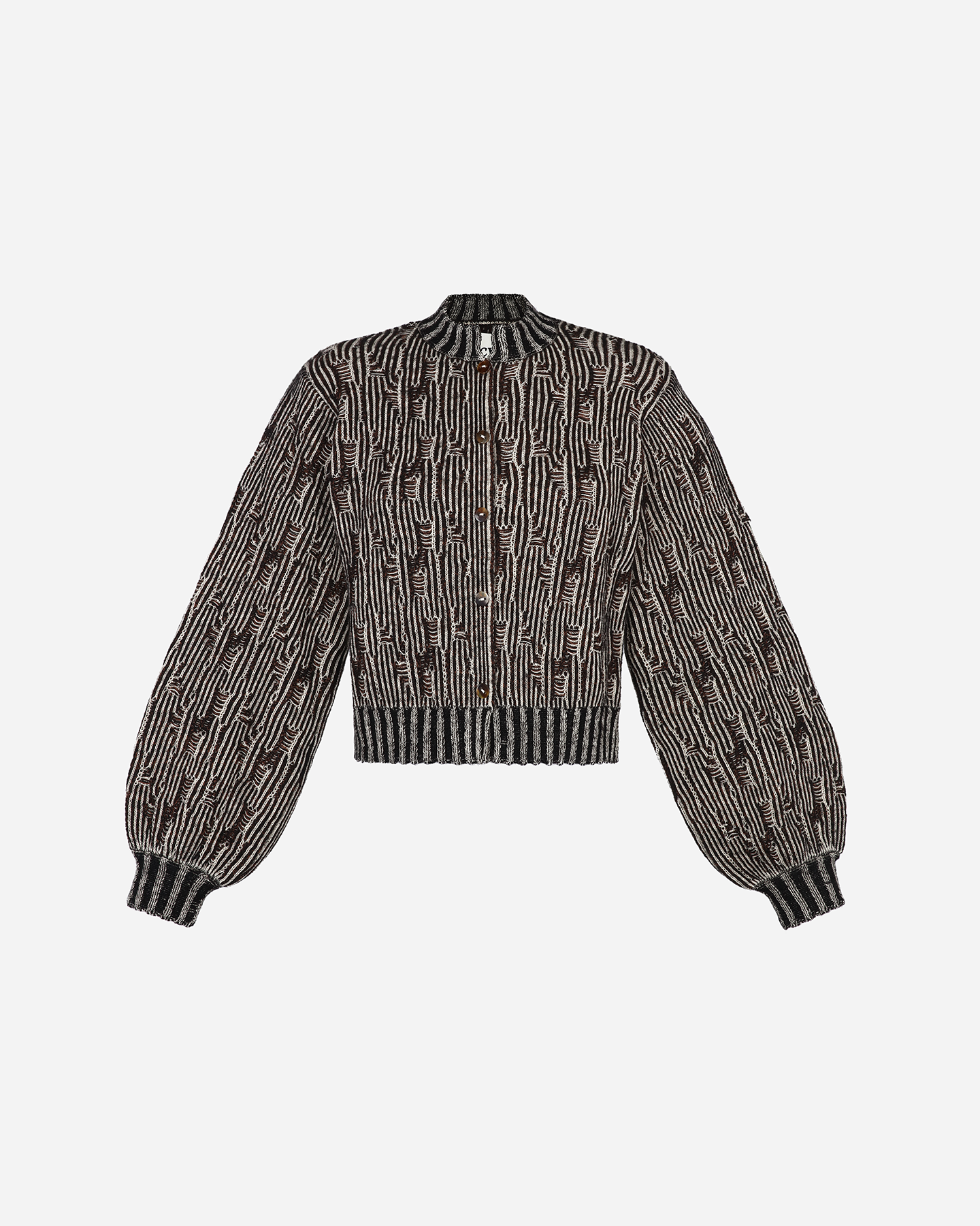 TAYTA CROPPED CARDIGAN | IVORY - BLACK - CHOCOLATE – ESCVDO