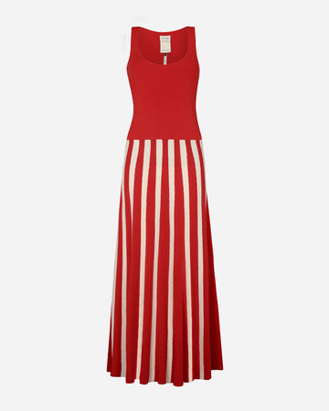 AGRESTE SLEEVELESS MAXI DRESS | RED