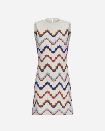 ALMA Sleeveless Mini Dress | Ivory / Multi