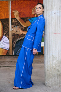 AMALIA PANTS | ELECTRIC BLUE/ IVORY | PRE ORDER