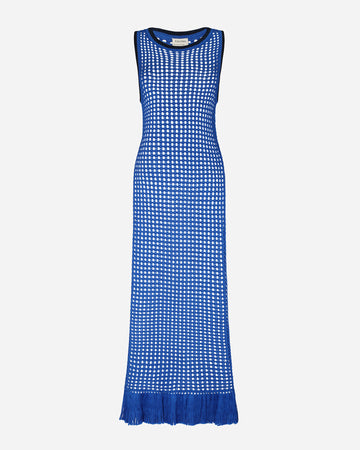ATUQ KNITTED VEST DRESS| BLUE