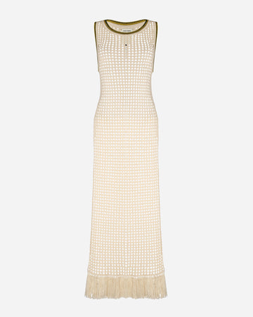 ATUQ KNITTED VEST DRESS| Ivory