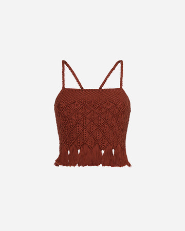 CANTOR Macramé Top | Tobacco