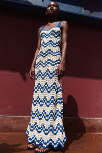 MAREA MAXI DRESS | IVORY/BLUE | PRE ORDER