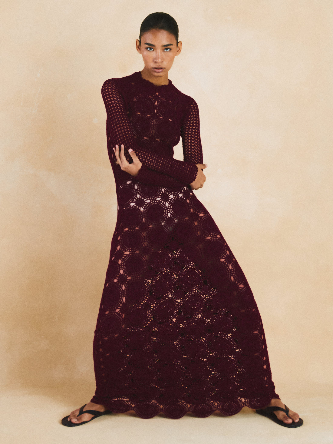 SIULA Long Sleeve Maxi Dress | Red Wine