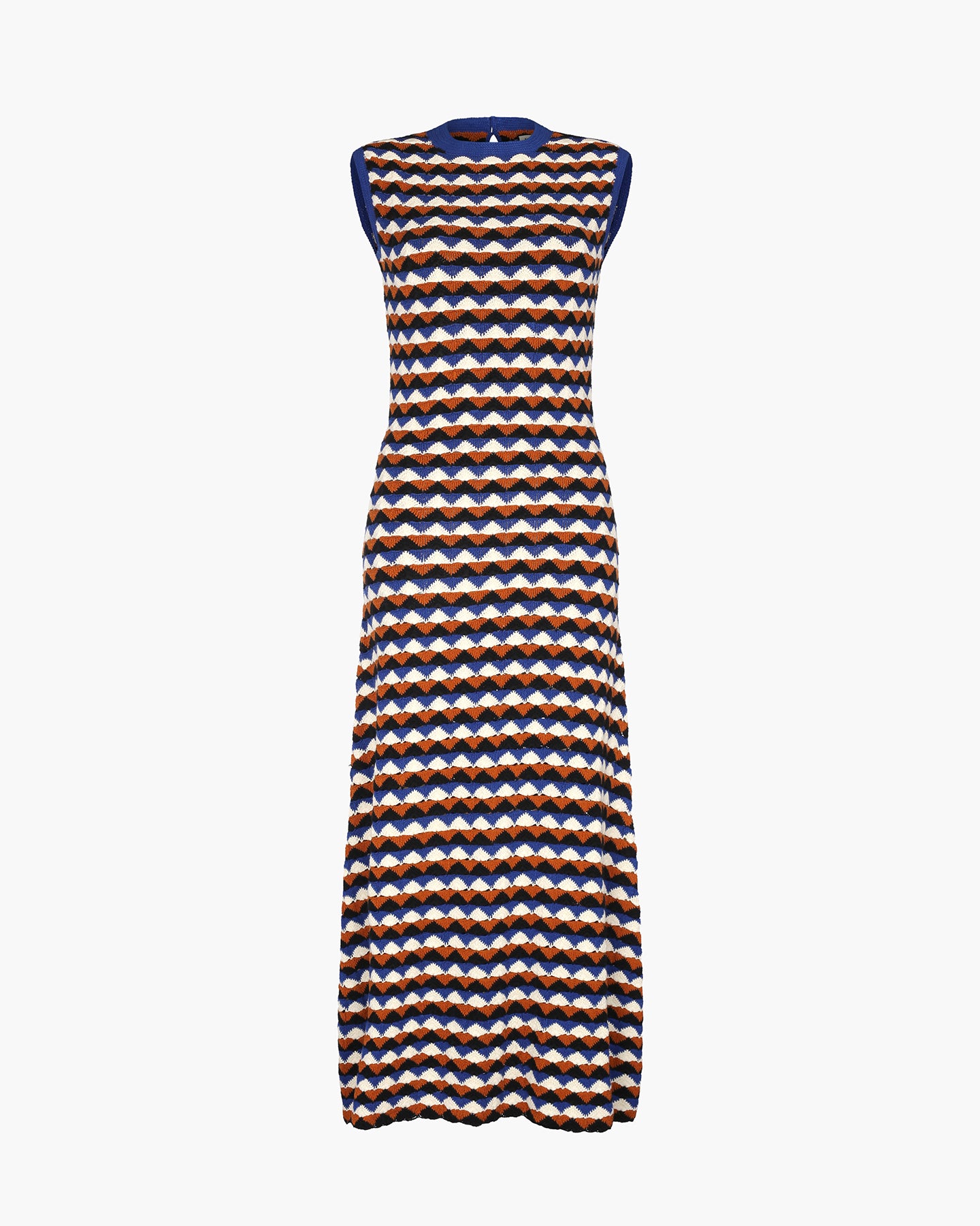 HUANDOY SLEEVELESS MAXI DRESS | ELECTRIC BLUE - TOBACCO |  PRE ORDER