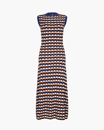 HUANDOY SLEEVELESS MAXI DRESS | ELECTRIC BLUE - TOBACCO |  PRE ORDER