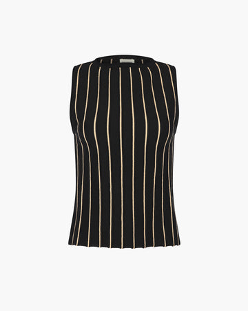 MANGLAR SLEEVELESS TOP | BLACK - PEACH