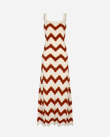 MAREA Maxi Dress | Ivory - Tobacco
