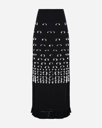 UKUKU ANKLE SKIRT | BLACK - IVORY | PRE ORDER