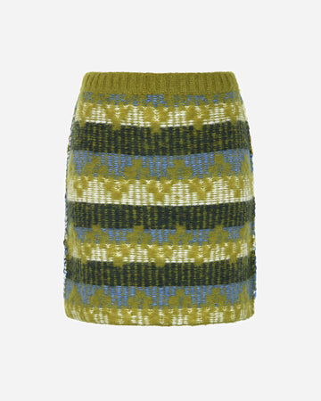 SALKANTAY MINI SKIRT | GREEN - SKY BLUE