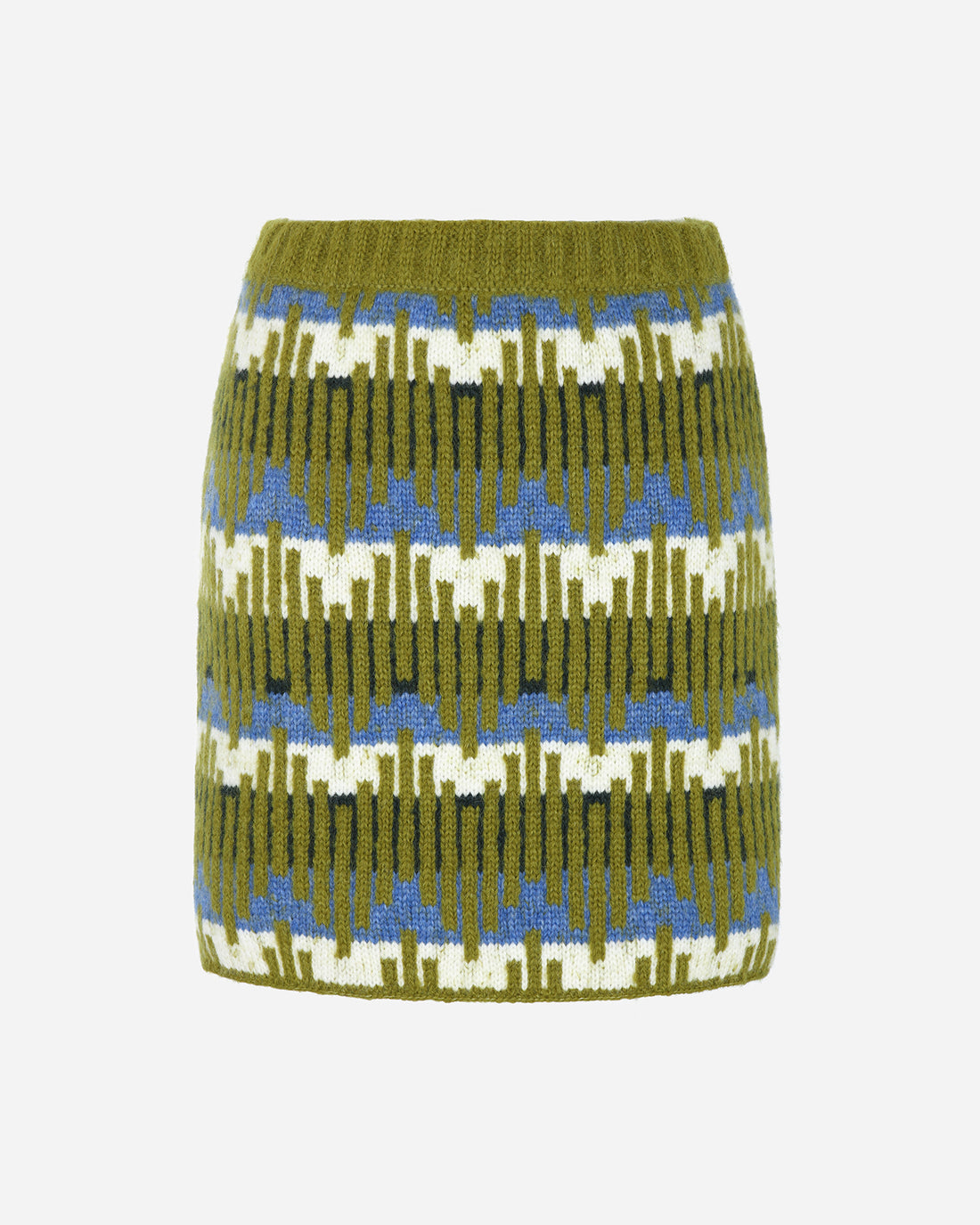 SALKANTAY MINI SKIRT | GREEN - SKY BLUE