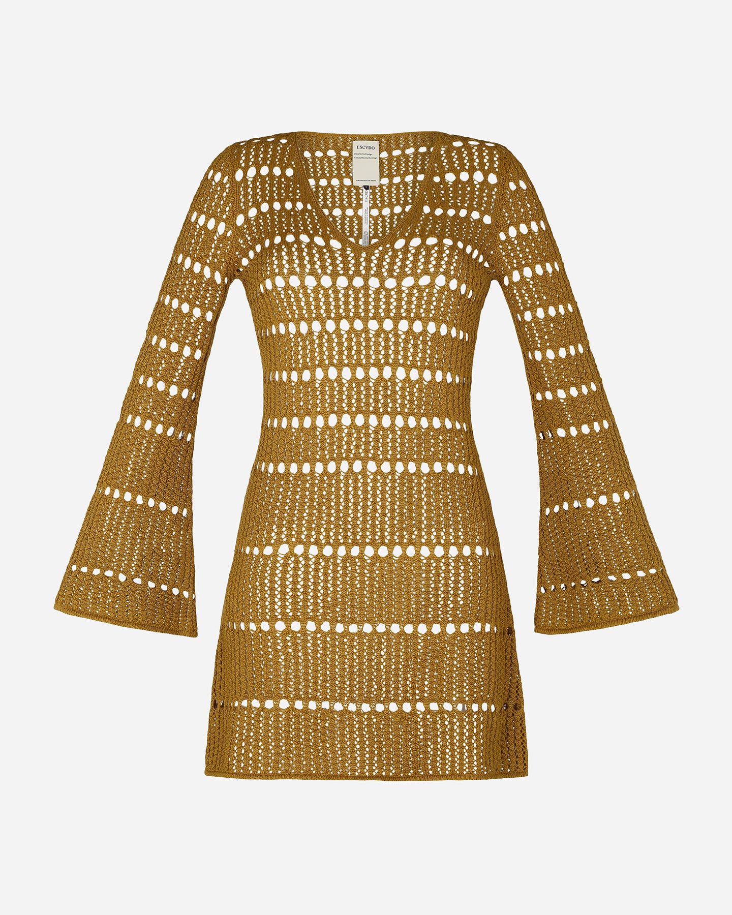 MISHI KNITTED MINI DRESS | GOLDEN