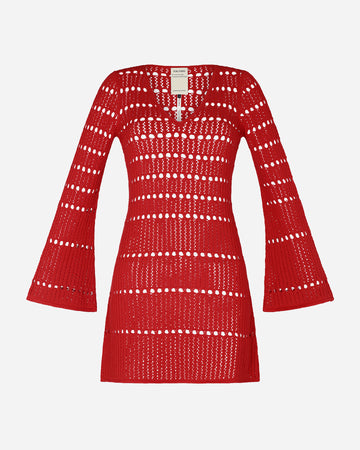 MISHI KNITTED DRESS | RED