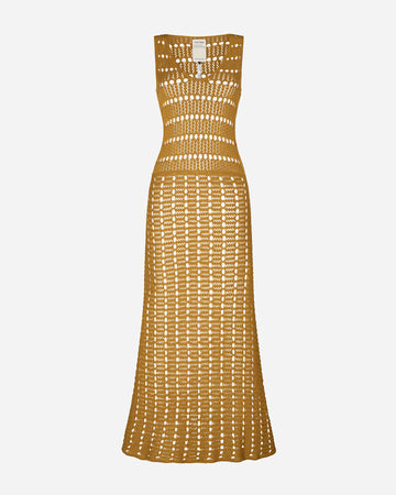 MISHI SLEEVLESS MIDI DRESS | GOLDEN