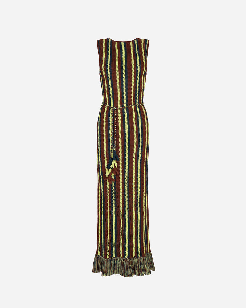 MISTI Sleeveless Midi Dress | Matcha/ Brown