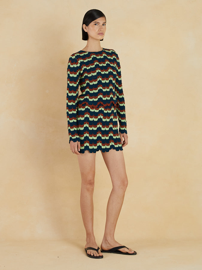 ALBA Mini Skirt | Matcha / Brown