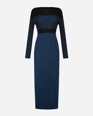 RAAKU MAXI DRESS | BLUE & BLACK