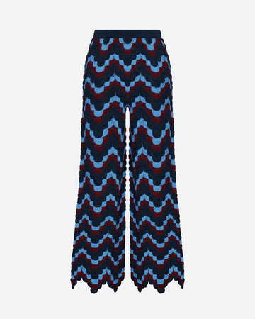 SAFI Crochet Pants | Blues / Red Wine