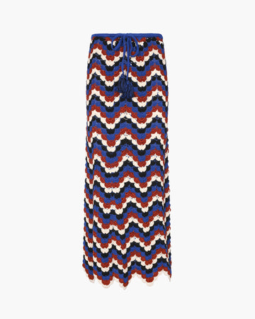 SAFI MIDI SKIRT | ELECTRIC BLUE - BURGUNDY - IVORY |  PRE ORDER
