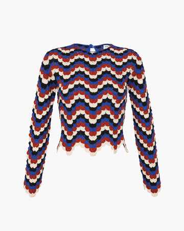 SAFI LONG SLEEVE TOP | ELECTRIC BLUE - BURGUNDY - IVORY |  PRE ORDER