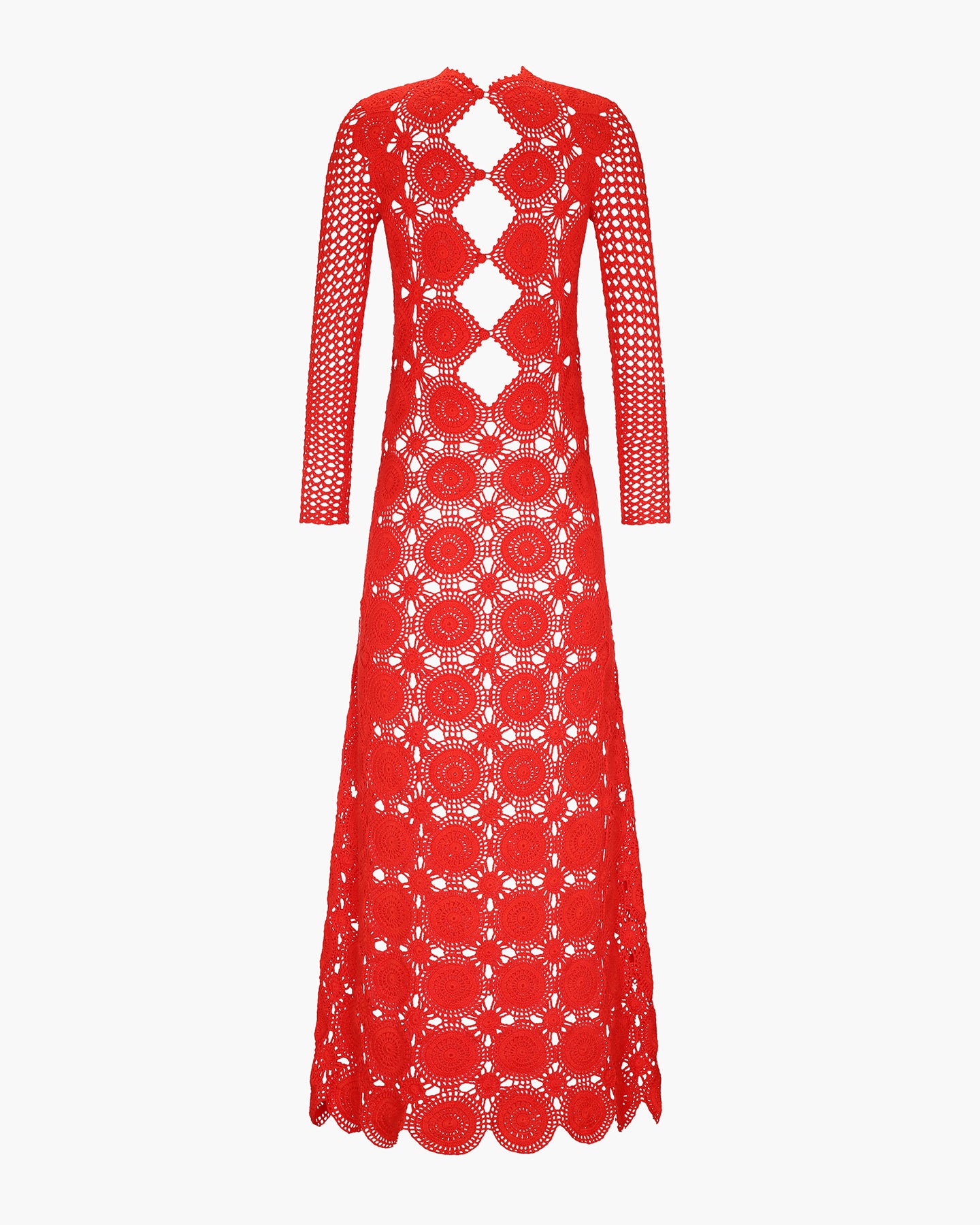 SIULA CROCHET MAXI DRESS | TANGERINE ESCVDO SIULA CROCHET MAXI DRESS | TANGERINE ESCVDO