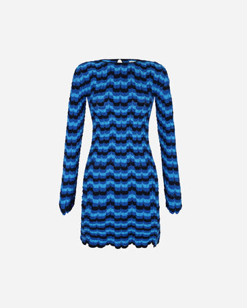 SOLANA Long Sleeve Mini Dress | Blues