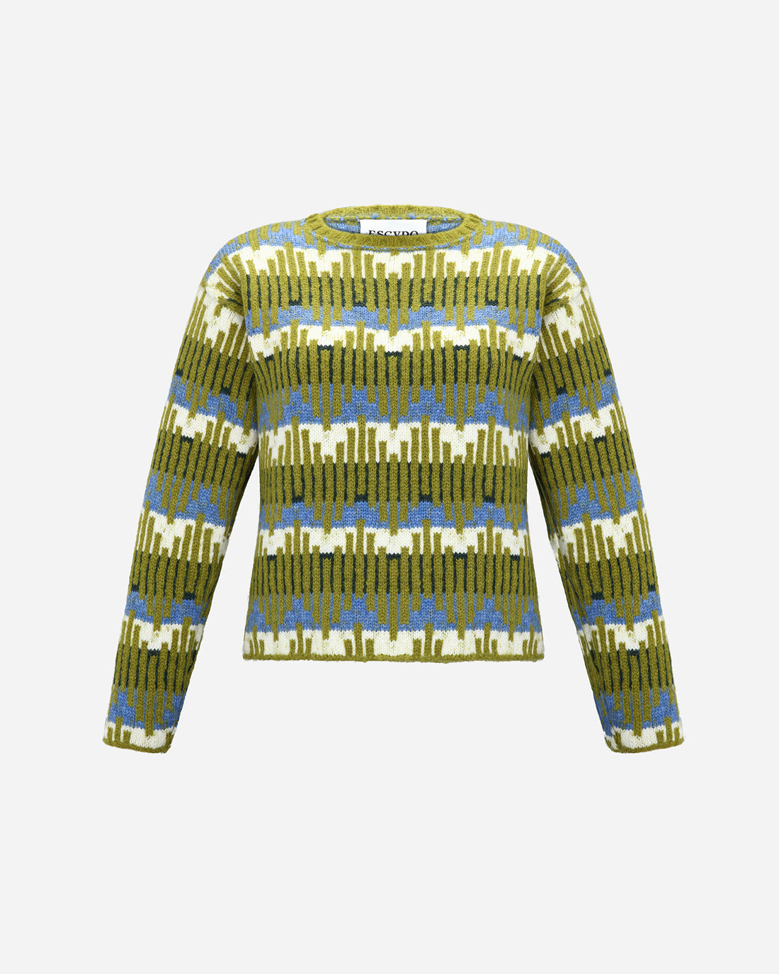 SALKANTAY LIGHT SWEATER | GREEN - SKY BLUE