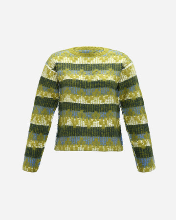 SALKANTAY LIGHT SWEATER | GREEN - SKY BLUE