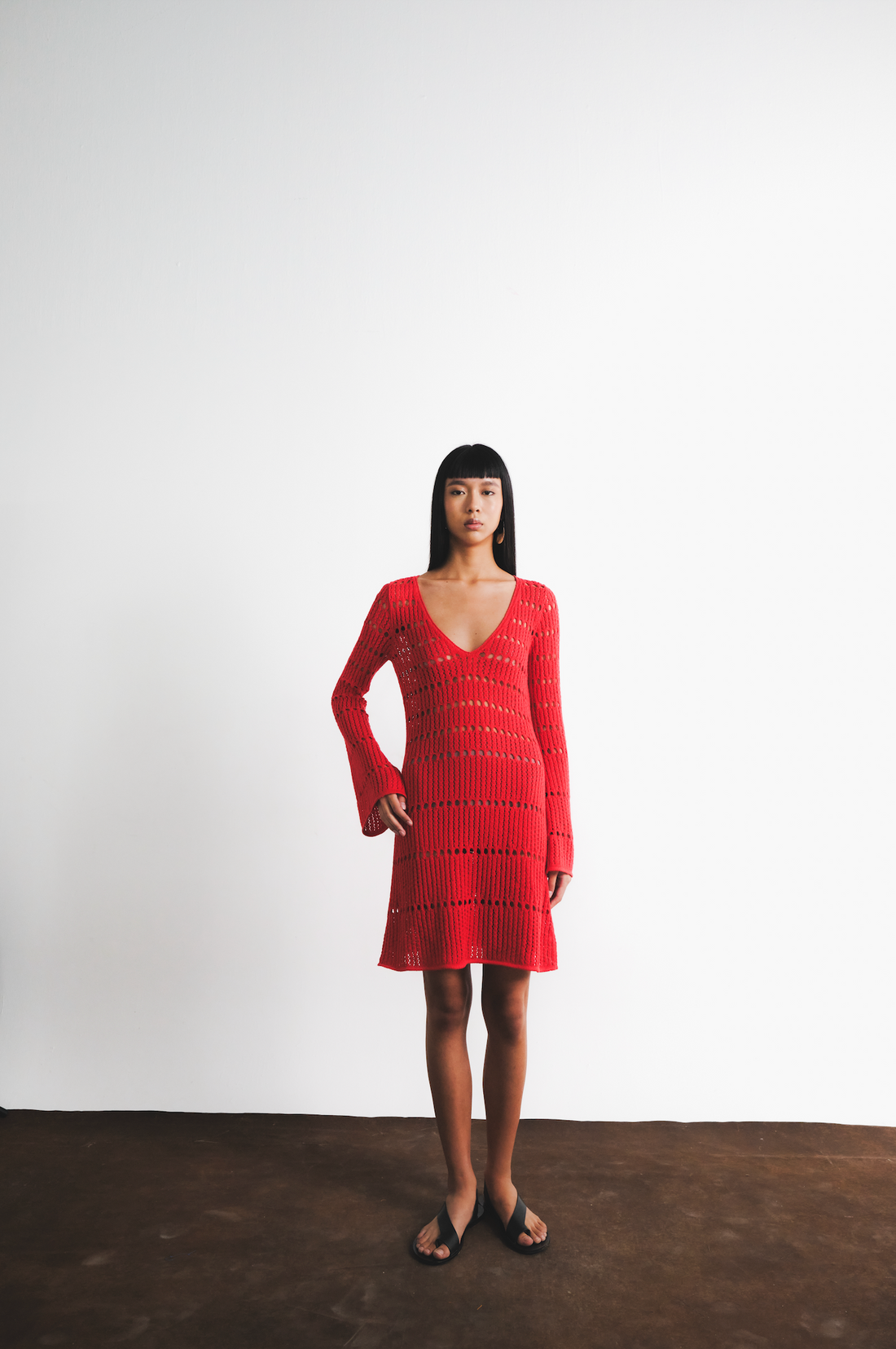 MISHI KNITTED DRESS | RED