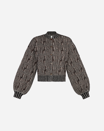 TAYTA CROPPED CARDIGAN | IVORY - BLACK - CHOCOLATE