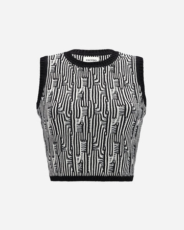 TAYTA SLEEVELESS TOP | BLACK - IVORY