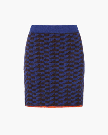VILCANOTA MINI SKIRT | ELECTRIC BLUE - CHOCOLATE - ORANGE
