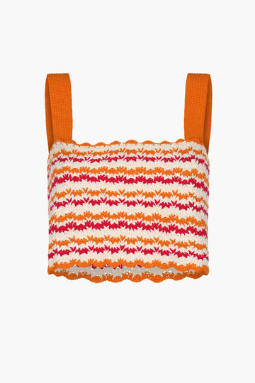 WAYRA CROPPED SLEEVELESS TOP | TANGERINE - ORANGE