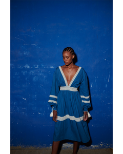 VOLTA MIDI DRESS | SKYBLUE