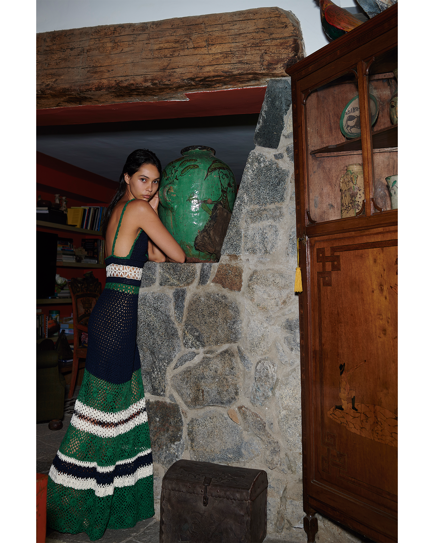 BELLA MAXI DRESS | BLUE & GREEN ESCVDO BELLA MAXI DRESS | BLUE & GREEN ESCVDO